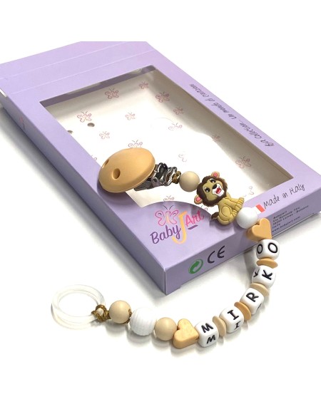 Babyjart silicone dummy chain with name, hook / adapter pacifier MAM and CHICCO 2