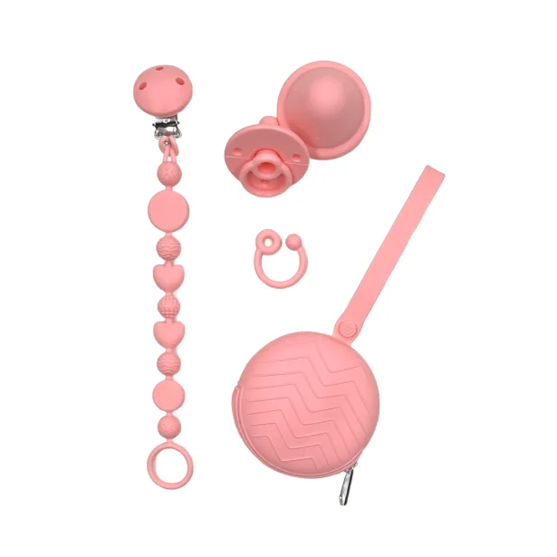 copy of Cadena de chupete BUBBLE ROSA PASTEL de silicona para chupete con nombre, gancho / adaptador para chupete MAM e CHICCO