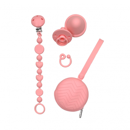 copy of Cadena de chupete BUBBLE ROSA PASTEL de silicona para chupete con nombre, gancho / adaptador para chupete MAM e CHICCO