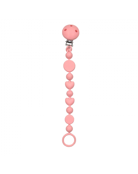 Pacifier chain in silicone BUBBLE PASTEL PINK with name, hook / adapter pacifier MAM and CHICCO 2
