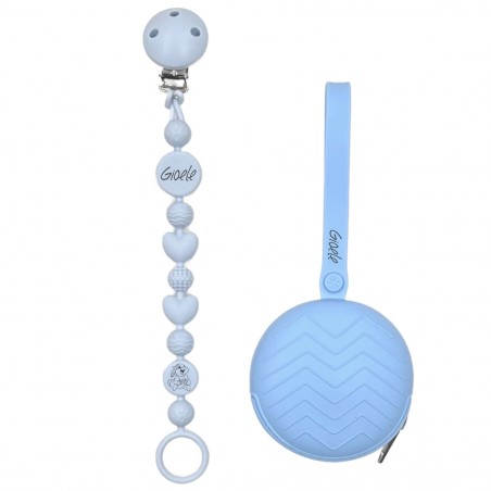 Cadena de chupete BUBBLE HIELO de silicona para chupete con nombre, gancho / adaptador para chupete MAM e CHICCO