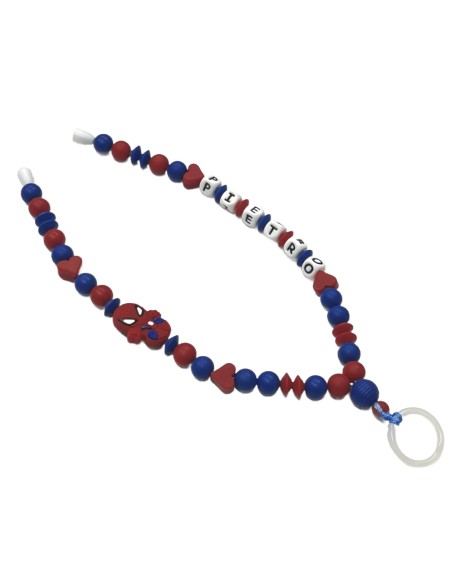 Babyjart Collana Portaciuccio con Nome, in silicone, gancio/adattatore ciuccio mam