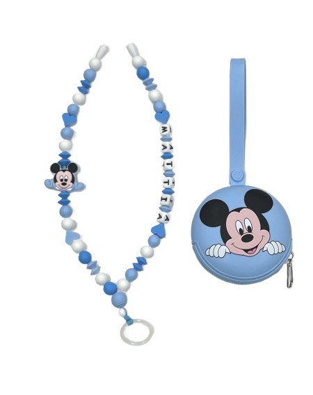 Babyjart Collana Portaciuccio con Nome, in silicone, gancio/adattatore ciuccio mam 2
