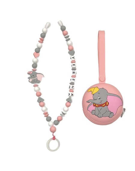 Babyjart Schnullerhalskette mit Name, aus silicone, Haken / Adapter Schnuller Mam 2