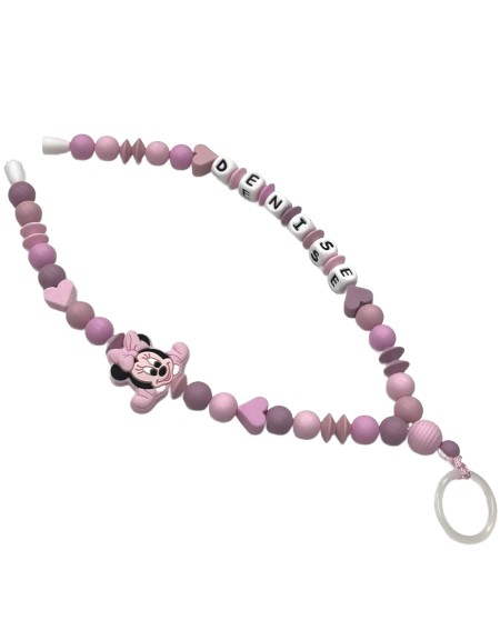Babyjart Collana Portaciuccio con Nome, in silicone, gancio/adattatore ciuccio mam