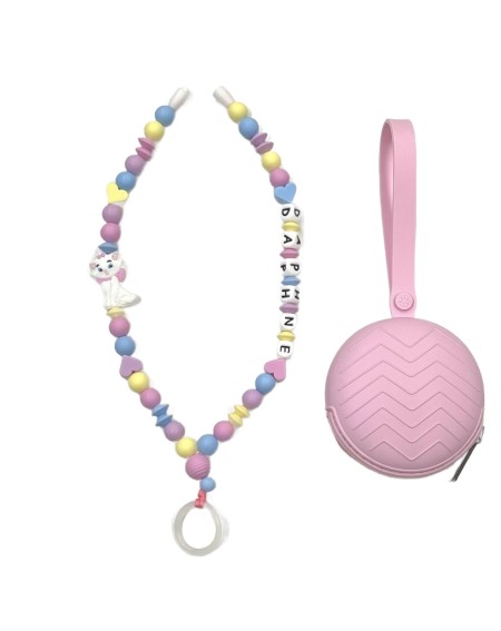 Babyjart Collana Portaciuccio con Nome, in silicone, gancio/adattatore ciuccio mam 2