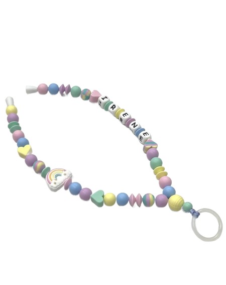 Babyjart Dummy Nicklace with name, in silicone, hook / adapter pacifier mam