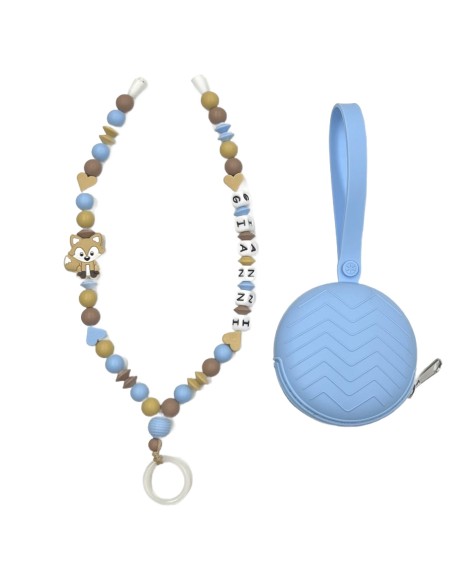 Babyjart Schnullerhalskette mit Name, aus silicone, Haken / Adapter Schnuller Mam 2