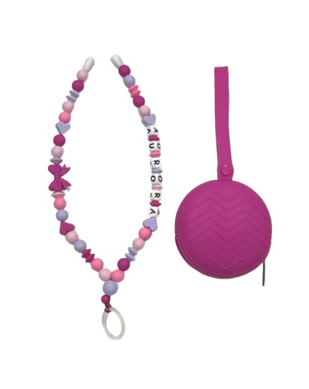 Babyjart Collana Portaciuccio con Nome, in silicone, gancio/adattatore ciuccio mam 2