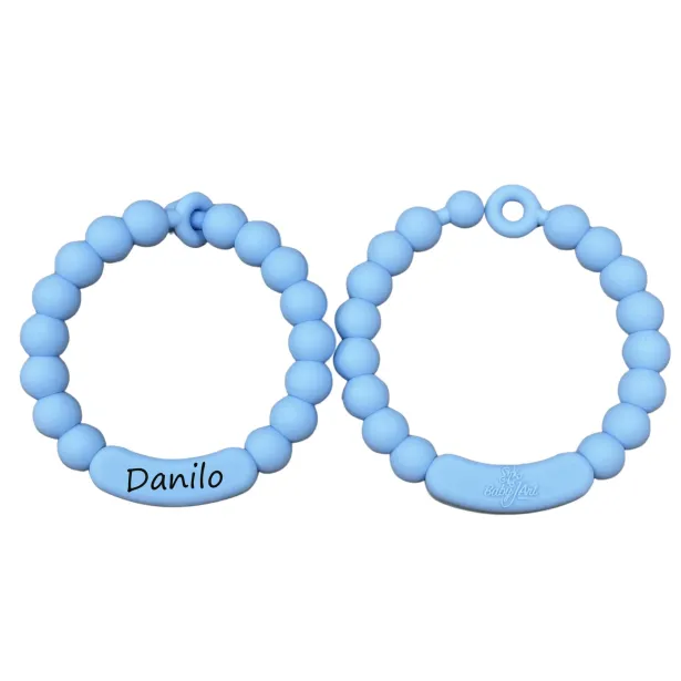 Anello Dentizione personalizzato AZZURRO PASTELLO