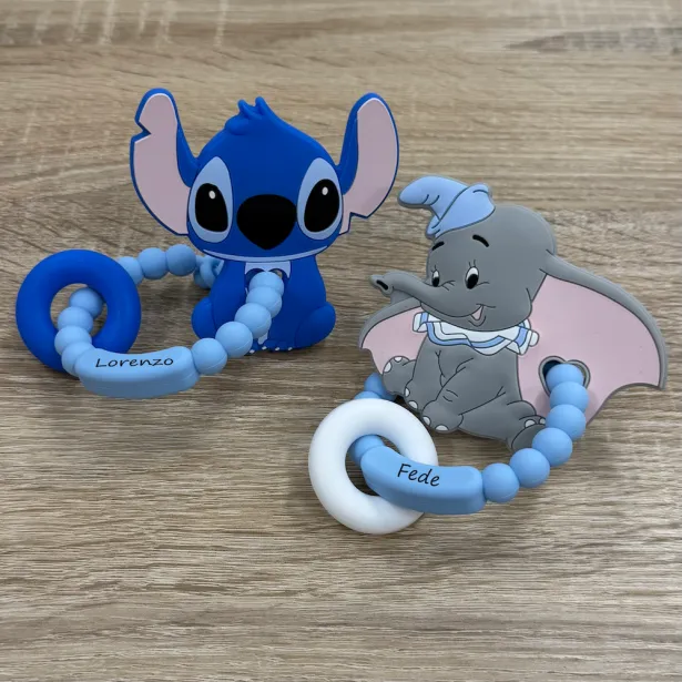 Anello Dentizione personalizzato AZZURRO PASTELLO