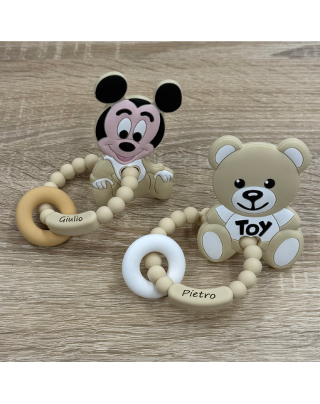 Anillo de dentición personalizado Beige