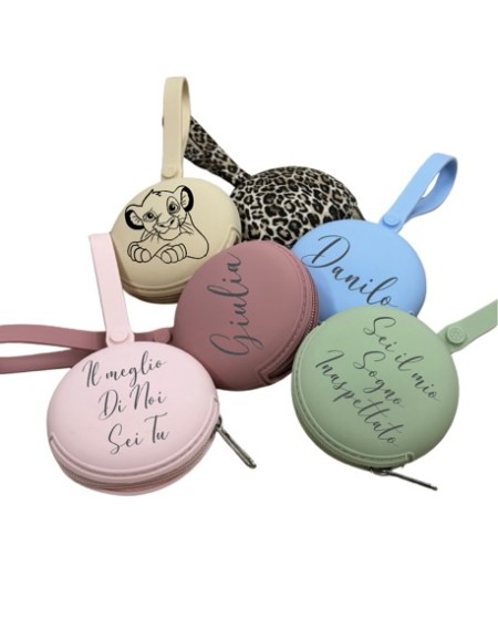CUSTOMIZE Pacifier Chain Case Round SMOOTH with LASER PRINT