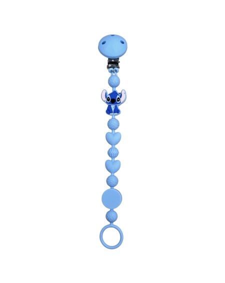 Silikonschnullerkette BUBBLE CHARM STITCH PASTELLBLAU mit Name