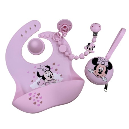 Catenella portaciuccio BUBBLE CHARM MINNIE ROSA CHIARO con nome